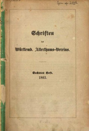Der römische Grenzwall (Limes transrhenanus) vom Hohenstaufen bis an den Main : mit einer Karte