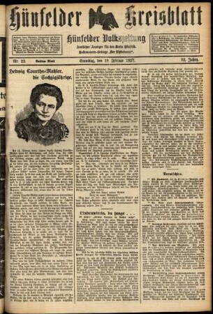 Dritte Ausgabe vom Samstag, den 19. Februar 1927.