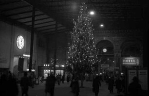 München: Tannenbaum in der alten [Bahnhofsvor-]Halle