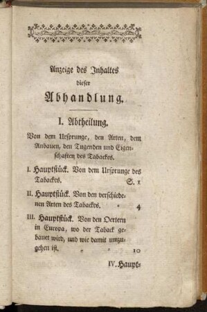 Anzeige des Inhaltes dieser Abhandlung.