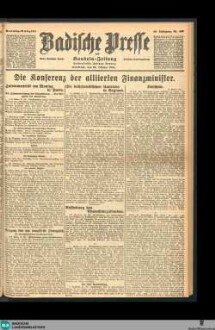 Badische Presse : Generalanzeiger der Residenz Karlsruhe und des Großherzogtums Baden, Sonntagausgabe