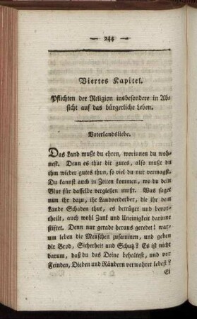 Viertes Kapitel. Pflichten der Religion insbesondere in Absicht auf das bürgerliche Leben.