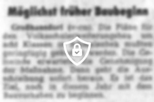 Möglichst früher Baubeginn