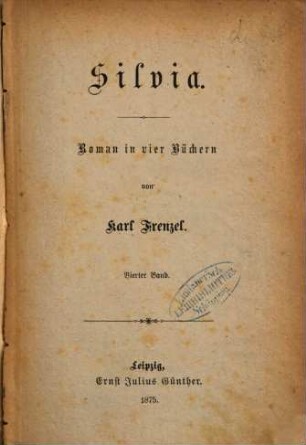 Silvia : Roman in vier Büchern, 4