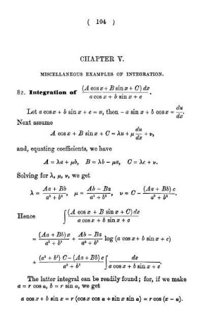 Chapter V. Miscellaneous Examples of Integration.