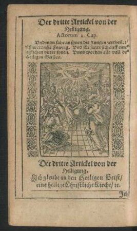 Der dritte Artickel von der Heiligung.