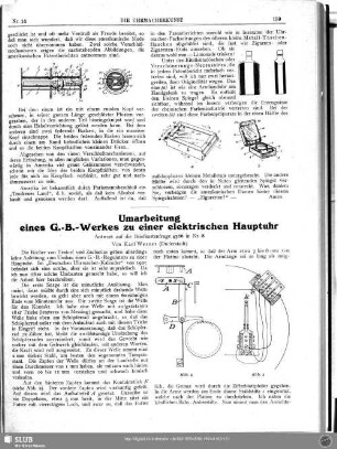 Umarbeitung eines G.-B.-Werkes zu einer elektrischen Hauptuhr
