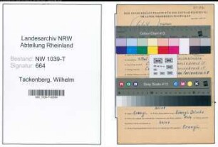 Entnazifizierung Wilhelm Tackenberg , geb. 04.05.1900 (Schlosser)