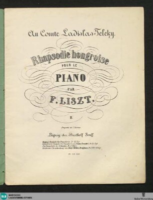 Rhapsodie hongroise pour le piano : II.