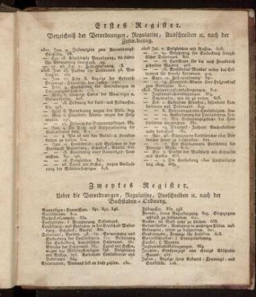 Erstes Register - Drittes Register.