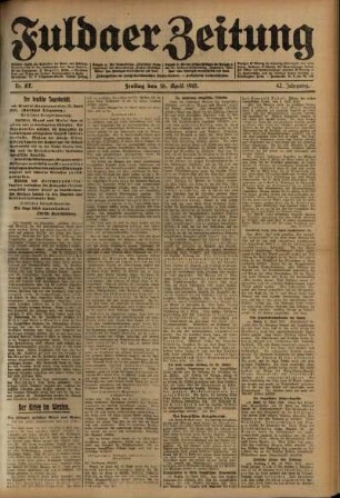 Ausgabe vom Freitag, den 16. April 1915.
