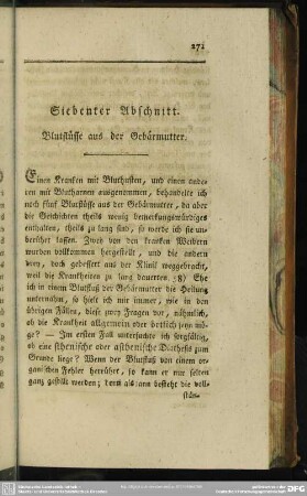 Siebenter Abschnitt. Blutflüsse aus der Gebärmutter