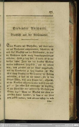 Siebenter Abschnitt. Blutflüsse aus der Gebärmutter
