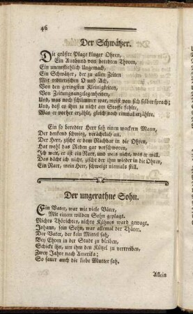 Der Schwätzer.