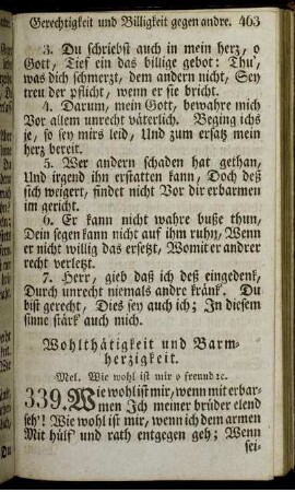 Wohlthätigkeit und Barmherzigkeit.