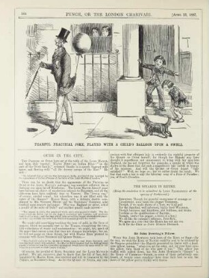 Fearful practical joke, played with a child's balloon upon a swell