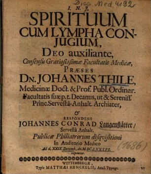 Spirituum Cum Lympha Conjugium