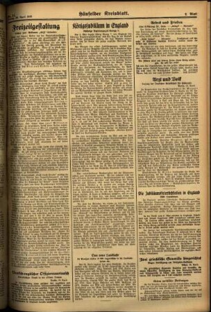 Zweite Ausgabe vom Freitag, den 26. April 1935.
