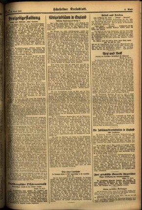 Zweite Ausgabe vom Freitag, den 26. April 1935.