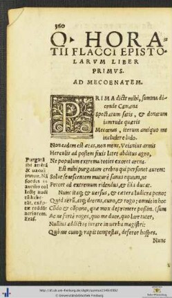 QUINTI HORATII FLACCI EPISTOLARUM LIBER PRIMUS