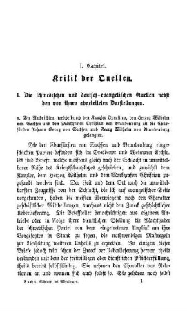I. Kapitel. Kritik der Quellen.