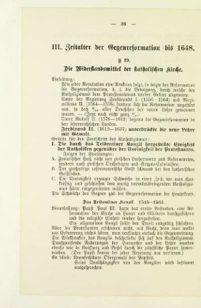 III. Zeitalter der Gegenreformation bis 1648