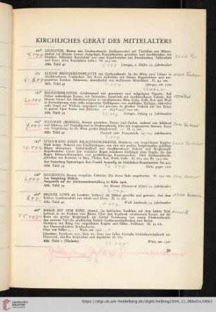 Kirchliches Gerät des Mittelalters (Nr. 261-275)