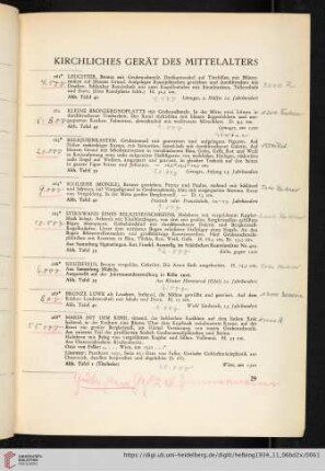 Kirchliches Gerät des Mittelalters (Nr. 261-275)