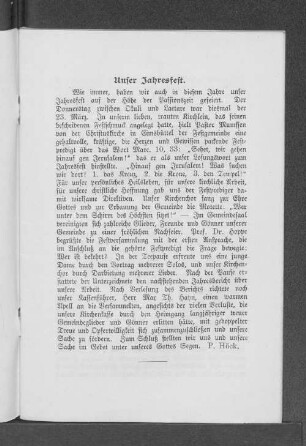 Unser Jahresfest.