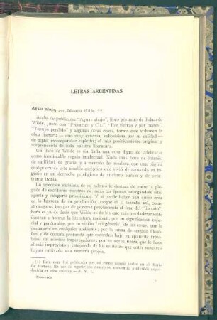 Aguas abajo, por Eduardo Wilde