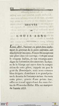 Oeuvre de Louis Abri