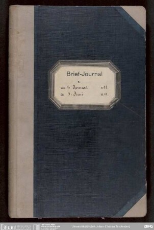 Journal der eingegangenen und ausgegangenen Briefe