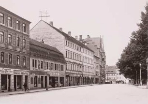 Bautzen, Lauengraben, Wohn- und Geschäftshäuser. Blick nach Westen