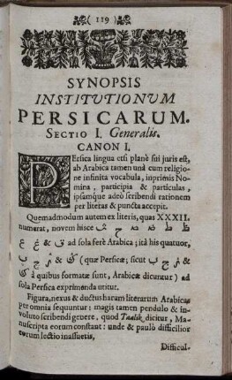 Synopsis Institutionum Persicarum.