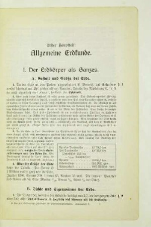 Erster Hauptteil: Allgemeine Erdkunde