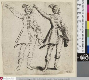 [Offizier, von vorn gesehen; Deux figures du même homme]