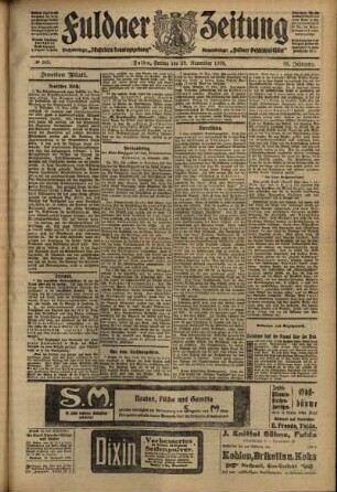 Zweite Ausgabe vom Freitag, den 19. November 1909.