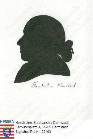 Claudius, Matthias (1740-1815) / Porträt im rechten Profil, Kopfbild
