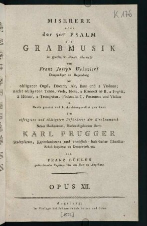 1-8, Miserere. Opus XII.