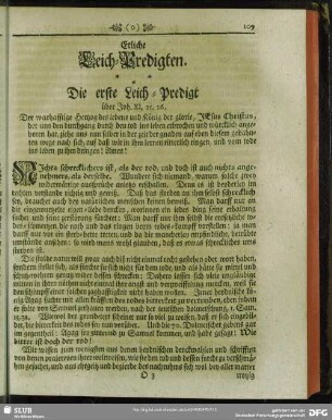 [VIII.] Etliche Leich-Predigten. Die erste Leich-Predigt über Joh. XI, 25. 26.