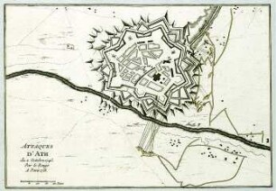 WHK 22 Österreichischer Sukzessionskrieg 1740-1748 bis zum Aachener Frieden: Plan der Belagerung von Ath, 2. Oktober 1745