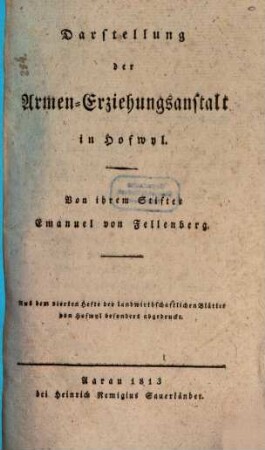 Darstellung der Armen-Erziehungsanstalt in Hofwyl