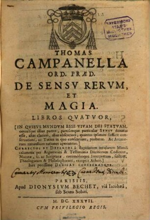 De Sensu rerum et magia