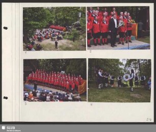 Bühne und Zuhörer zum 20. Bergsingen auf dem Keulenberg (Bilder 1 bis 3) : Dirigent: Axel Langmann