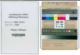 Entnazifizierung Wilhelm Weyer , geb. 07.05.1894 (Bauunternehmer)
