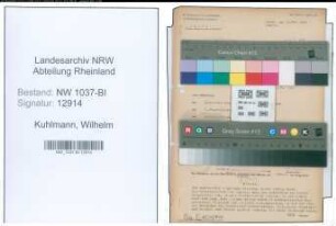 Entnazifizierung Wilhelm Kuhlmann , geb. 25.07.1911 (Bahninspektor)
