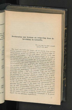 Deelneming aan bestuur en wetgeving door de bevolking in koloniën, door G. Stibbe.