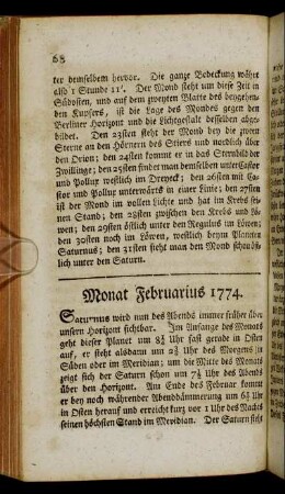 Monat Februarius 1774.