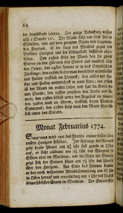 Monat Februarius 1774.