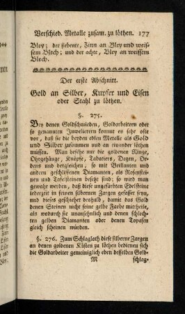 176-192, Das siebente Capitel. Verschiedene Metalle zusammen zu löthen.